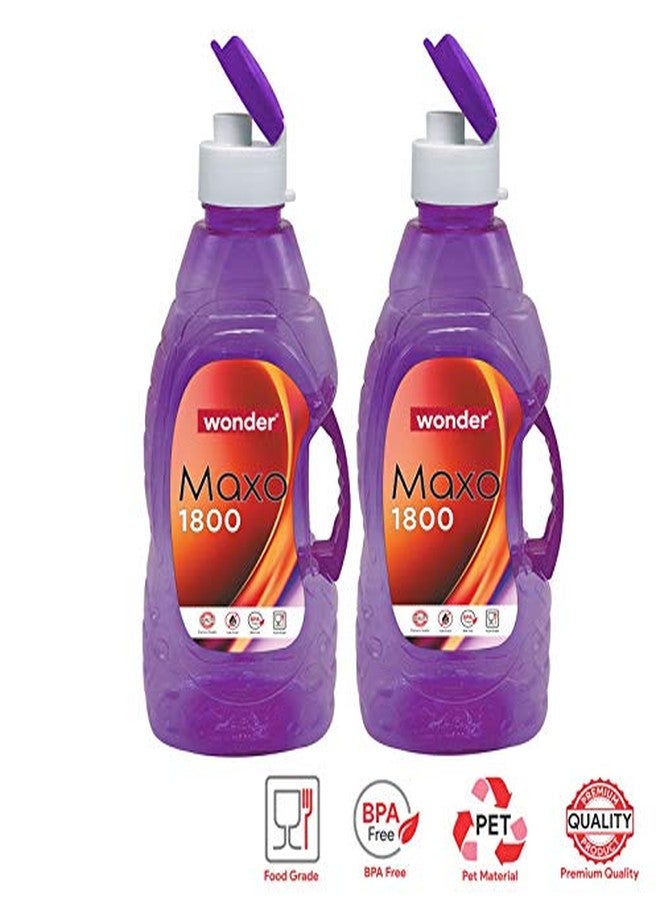 Wonder Homeware Maxo 1800 Fliptop Fridge Bottle Set, 2 pc Set 1800 ml, Purple Color, Made In India, KBS02604 - Image 3